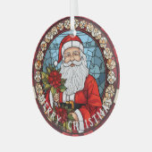 Retro Santa Ornament, Imitate aus festem Glas Ornament Aus Glas (Vorderseite links)