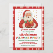 Retro Santa Pajama Christmas Party Editable Einladung (Vorderseite)