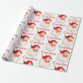 Retro Santa personalisiert Geschenkpapier (Ungerollt)