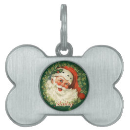 Retro Santa Pet Tag Tiermarke