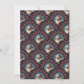 Retro Santa Pinkmas Mandala Art Deco Einladung (Vorderseite)