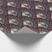 Retro Santa Pinkmas Mandala Art Deco Geschenkpapier (Ecke)