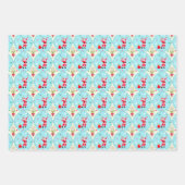 Retro Santa Playing Tennis Ogee Muster Geschenkpapier Set (Vorderseite 2)