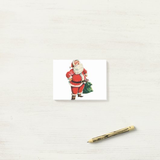 Retro Santa Post-it Klebezettel (Auf Schreibtisch)