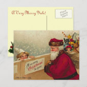 Retro Santa Postcard Feiertagspostkarte (Vorne/Hinten)