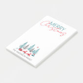 Retro Santa Reindeer Winter Forest Weihnachtsname Post-it Klebezettel (angewinkelt)