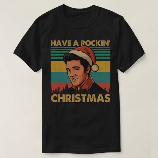 Retro Santa Rockin Christmas Portrait Shirt (Design vorne)