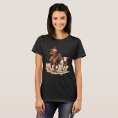 Retro Santa Rodeo Reindeer Cowboy Western Horse Hi T-Shirt (Vorne ganz)