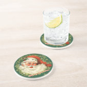 Retro Santa Sandstone Untersetzer (Seite)