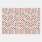 Retro Santa Schachbrett Happy Ornaments Geschenkpapier Set (Vorderseite 3)