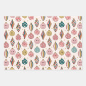 Retro Santa Schachbrett Happy Ornaments Geschenkpapier Set (Vorderseite)