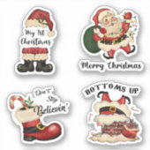 Retro Santa Sticker Set (Vorderseite)