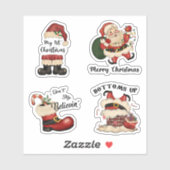 Retro Santa Sticker Set (Blatt)