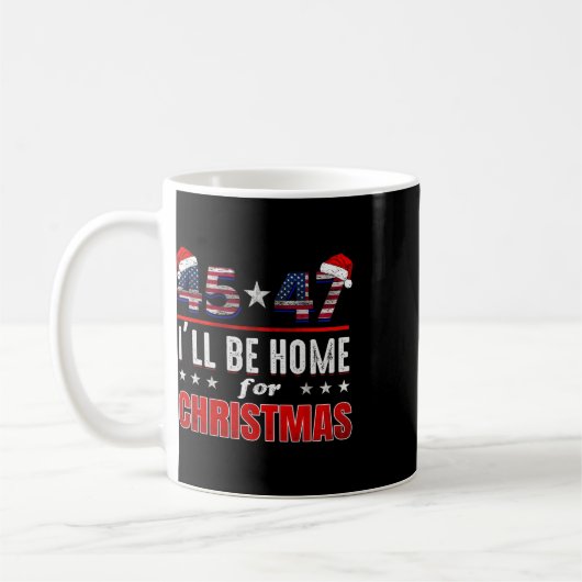 Retro Santa Trump 47. Präsident werde ich Zuhause Kaffeetasse (Links)