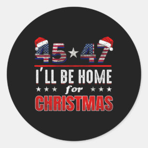 Retro Santa Trump 47. Präsident werde ich Zuhause  Runder Aufkleber