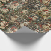Retro Santa & Viktorianische Weihnachtsfeier Geschenkpapier (Ecke)