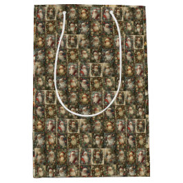 Retro Santa & Viktorianische Weihnachtsfeier Mittlere Geschenktüte