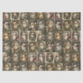 Retro Santa & Viktorianische Weihnachtsfeier Seidenpapier (Vorderseite)