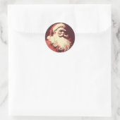 Retro Santa Vintag Illustration Runder Aufkleber (Tasche)