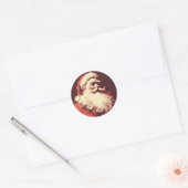Retro Santa Vintag Illustration Runder Aufkleber (Umschlag)