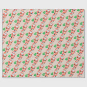 Retro Santa Vintage Weihnachtsgeschenk Geschenkpapier (Flach)