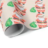 Retro Santa Vintage Weihnachtsgeschenk Geschenkpapier (Rolleneckpunkt)