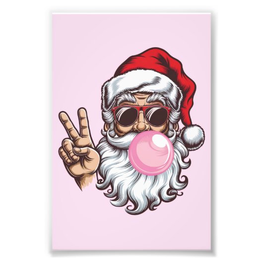 Retro Santa Weihnachtsblase Vintag Fotodruck (Vorne)