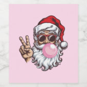 Retro Santa Weihnachtsblase Vintag Weinetikett (Einzelnes Label)