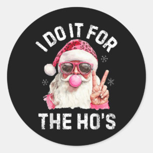 Retro Santa Weihnachtsblasen Blase Pink Santa Xm Runder Aufkleber