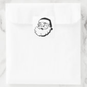 Retro Santa White Quadratischer Aufkleber (Tasche)