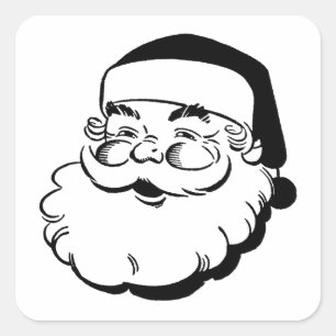Retro Santa White Quadratischer Aufkleber