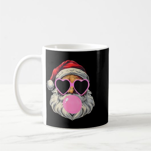 Retro Santa With Heart Gles Bubblegum Christmas Gi Kaffeetasse (Links)