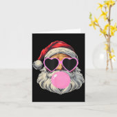 Retro Santa With Heart Gles Bubblegum Christmas Gi Karte (Gelbe Blume)