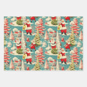 Retro Santa Wonderland 2 Geschenkpapier Set (Vorderseite 3)