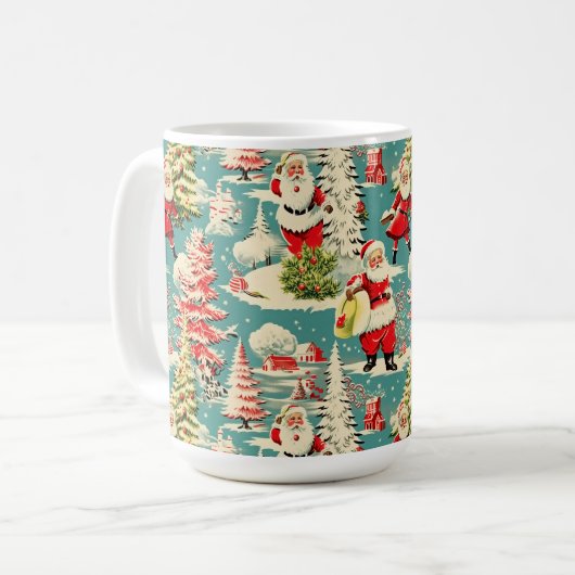 Retro Santa Wonderland 2 Kaffeetasse (Vorderseite Links)