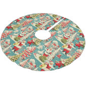 Retro Santa Wonderland 2 Polyester Weihnachtsbaumdecke (Schrägansicht)