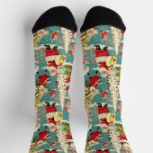 Retro Santa Wonderland 2 Socken (Oben)
