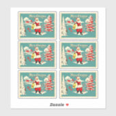 Retro Santa Wonderland Holiday Card Aufkleber (Blatt)