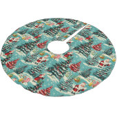 Retro Santa Wonderland Polyester Weihnachtsbaumdecke (Schrägansicht)