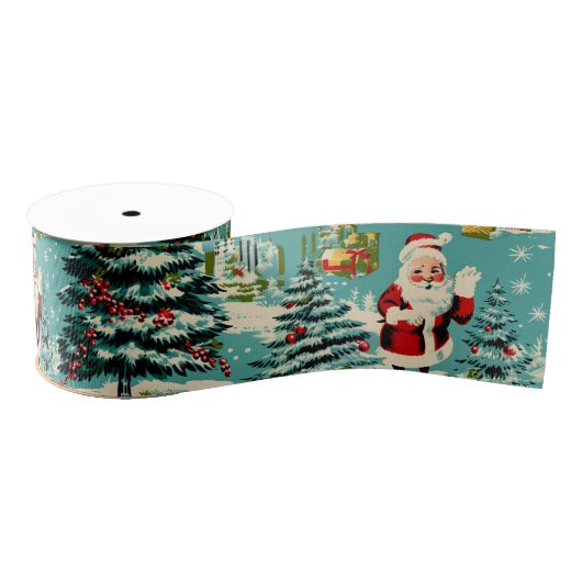 Retro Santa Wonderland Ripsband (Spule)