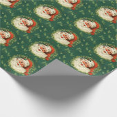 Retro Santa Wrapping Paper Geschenkpapier (Ecke)
