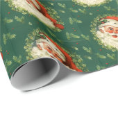 Retro Santa Wrapping Paper Geschenkpapier (Rolleneckpunkt)