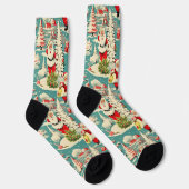 Retro Santa Wunderland 2 Socken (Rechts)