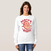 Retro Santa's Bestie Modern Women's Christmas Sweatshirt (Vorne ganz)