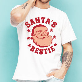 Retro Santa's Bestie Moderne Weihnachten T-Shirt