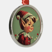Retro Santa's Elf Weihnachten Ornament Aus Metall (Rechts)