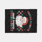 Retro Santa's Favorite Speech Language Christmas S Fleecedecke (Vorderseite (Horizontal))