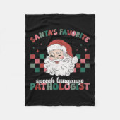 Retro Santa's Favorite Speech Language Christmas S Fleecedecke (Vorderseite)