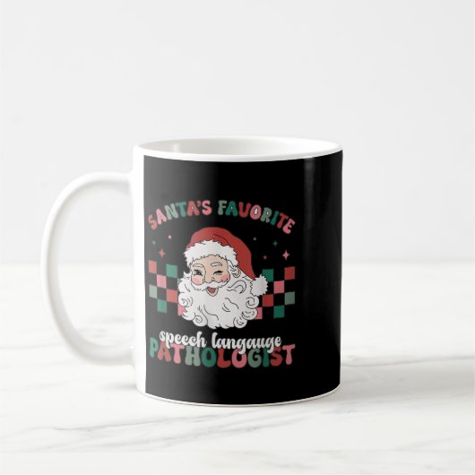 Retro Santa's Favorite Speech Language Christmas S Kaffeetasse (Links)