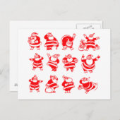 Retro Santas Feiertagspostkarte (Vorne/Hinten)